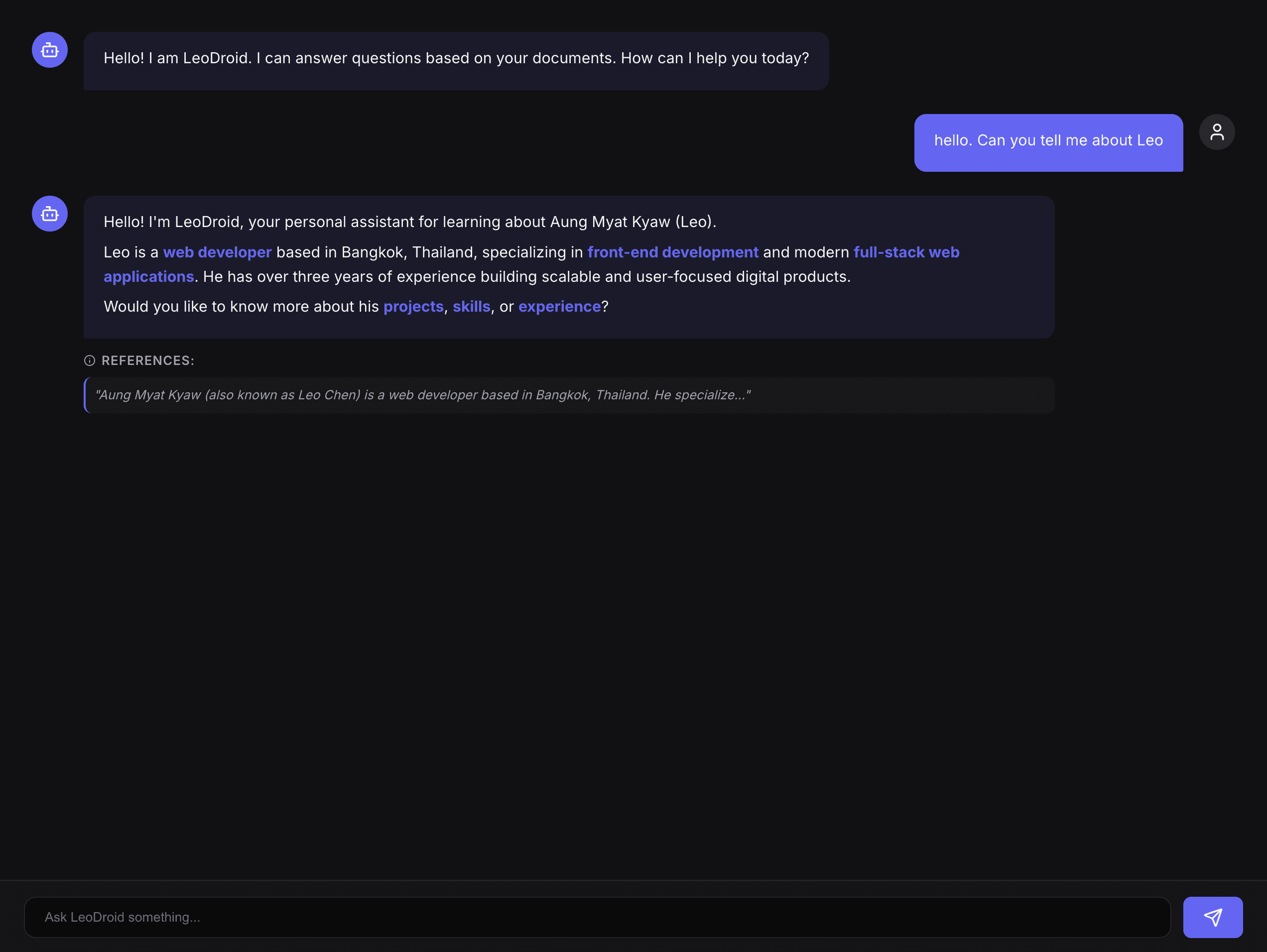 Leo's Personal AI Chatbot